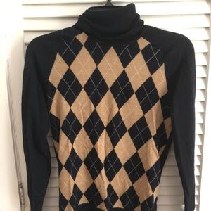 Cashmere Argyle Turtleneck